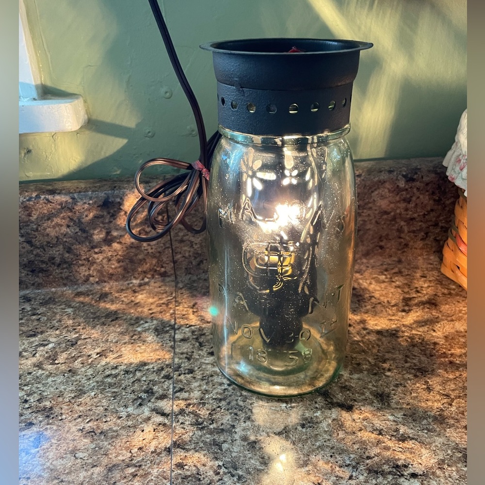 Glass Mason Jar Electric Fragrance Warmer - Picture 2 of 16